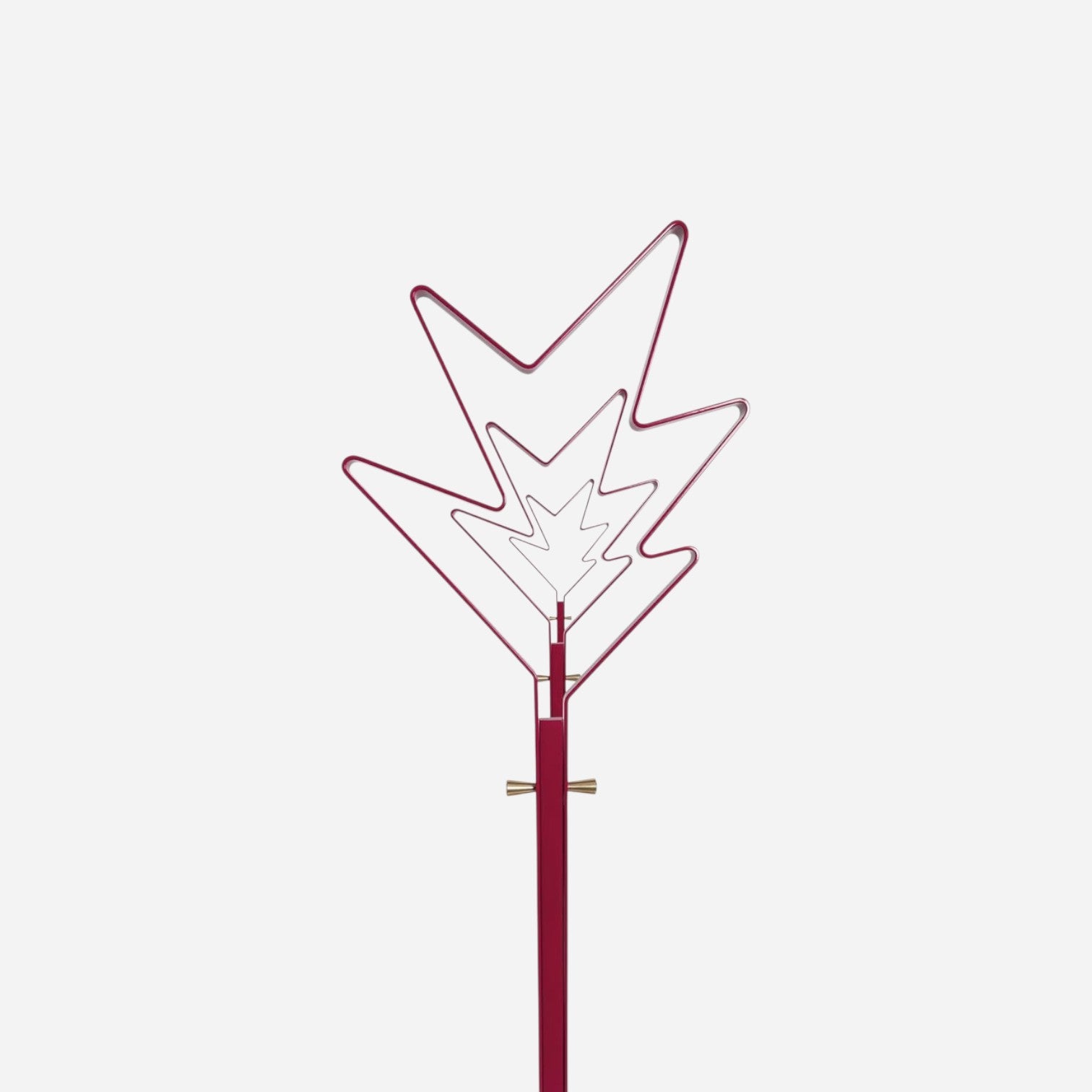 Addo Shop Stella coat stand in deep red, featuring a starburst design with nested star shapes.