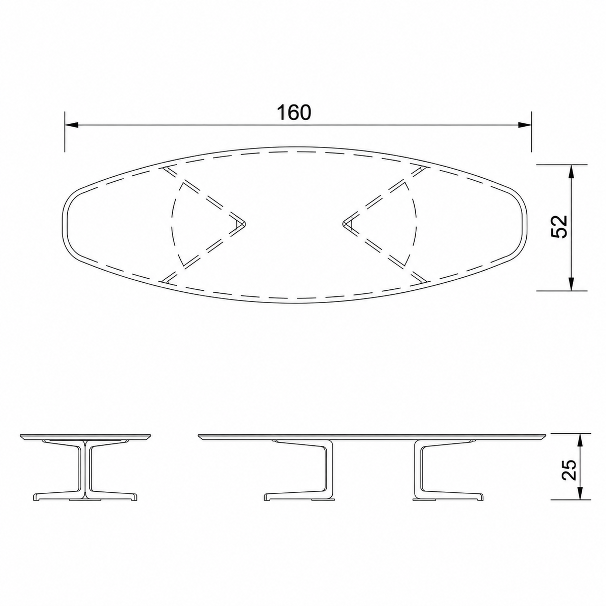 Flamingo Oval Orta Sehpa 160 cm