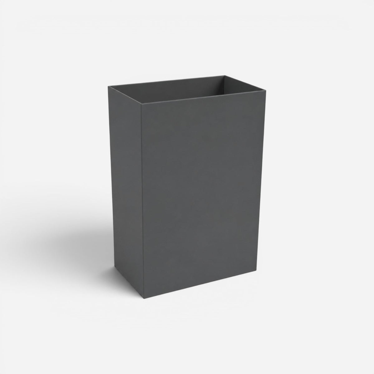 Caimi Design Collection şemsiyelik 35L, trafik grisi renkte dikdörtgen metal şemsiyelik, beyaz fonda önden