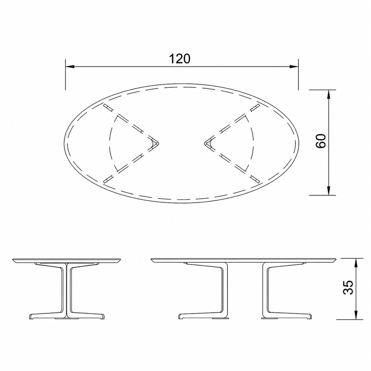 Flamingo Oval Orta Sehpa 120 cm
