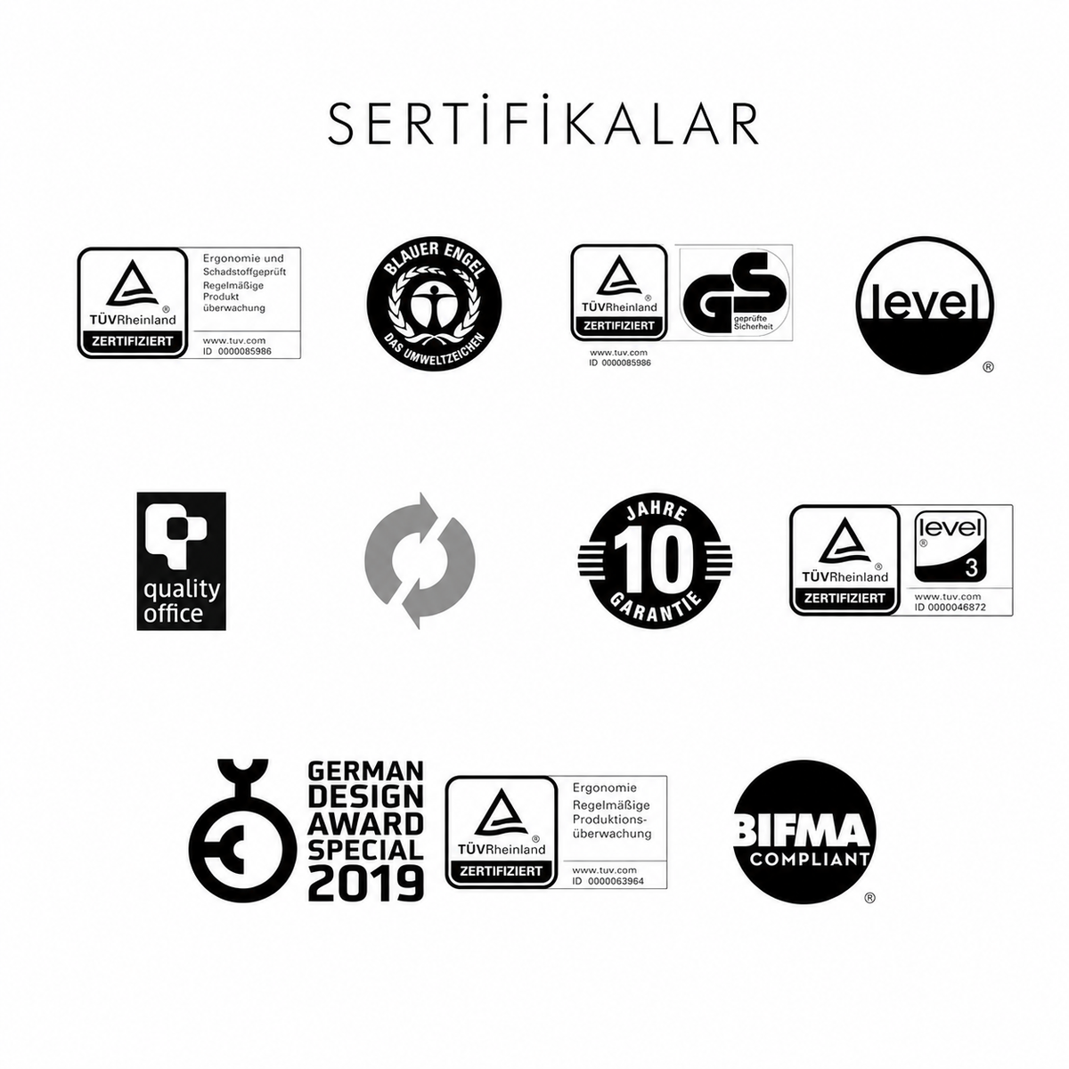 Pure Çalışma Sandalyesi – Beyaz Gövde
