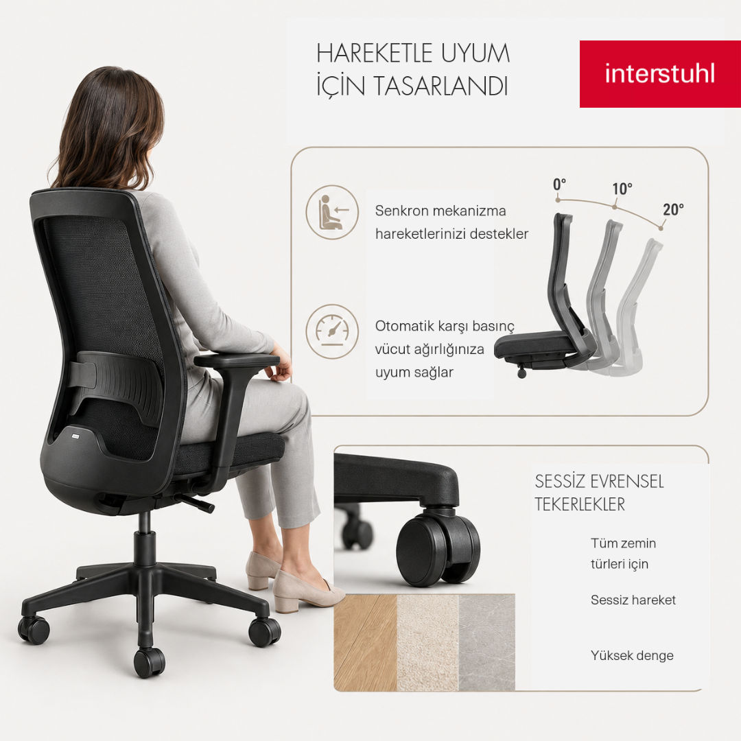 Every Çalışma Koltuğu – Başlıklı – Beyaz Gövde
