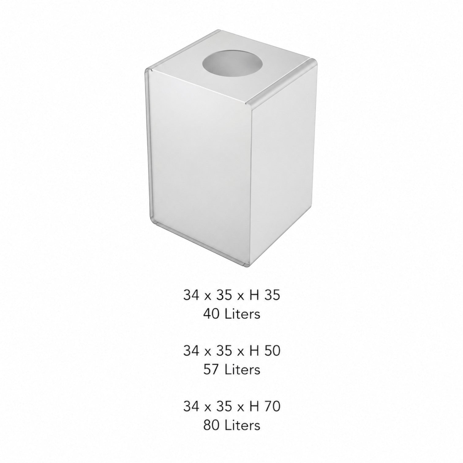 Addo Shop Caimi Prisma silver metal recycling bin with a circular top opening for office or public spaces.
