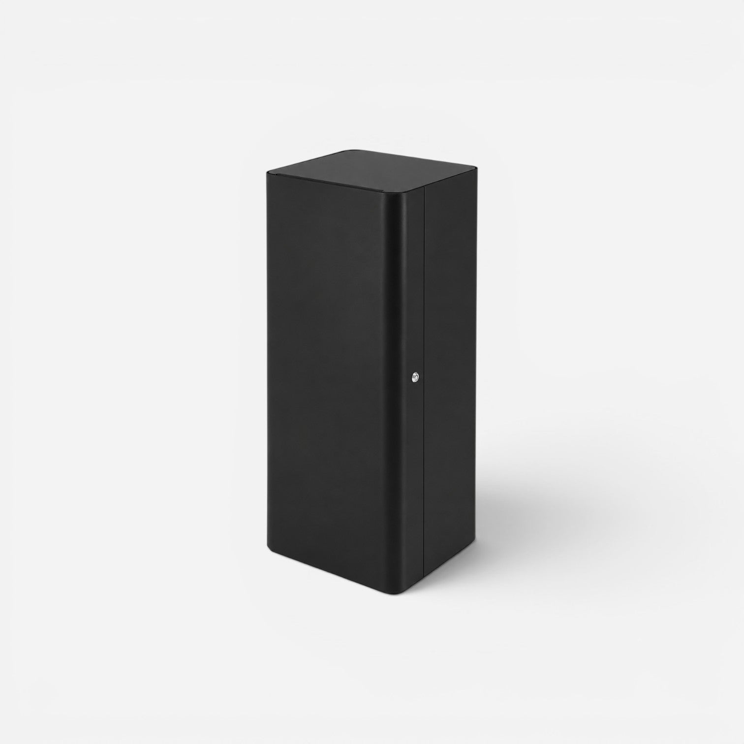 Addo Shop Centolitri Lock 100L recycling bin in matte black with a secure locking mechanism for office waste.