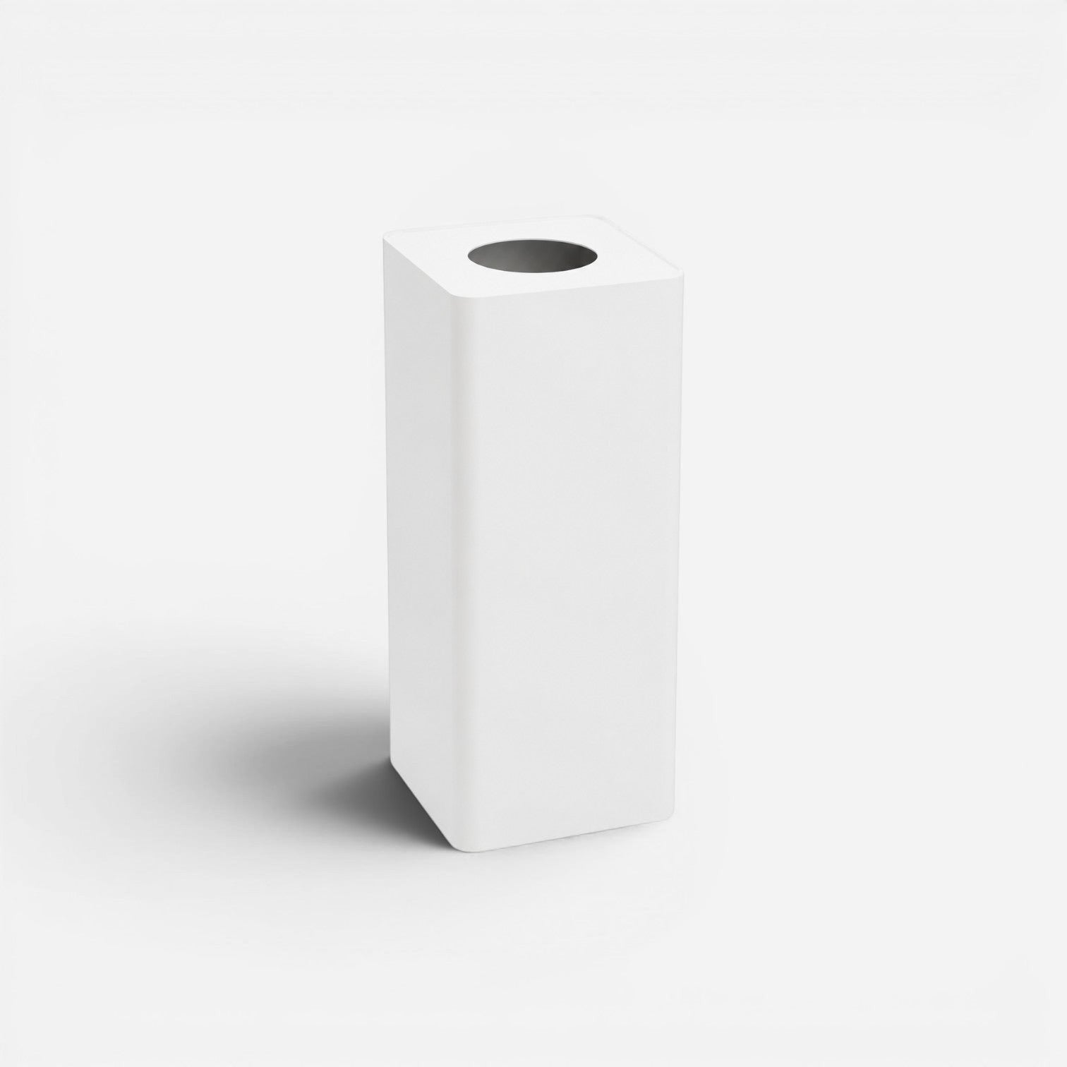 Addo Shop Centolitri 100L white rectangular recycling bin with a minimalist design and circular top opening.