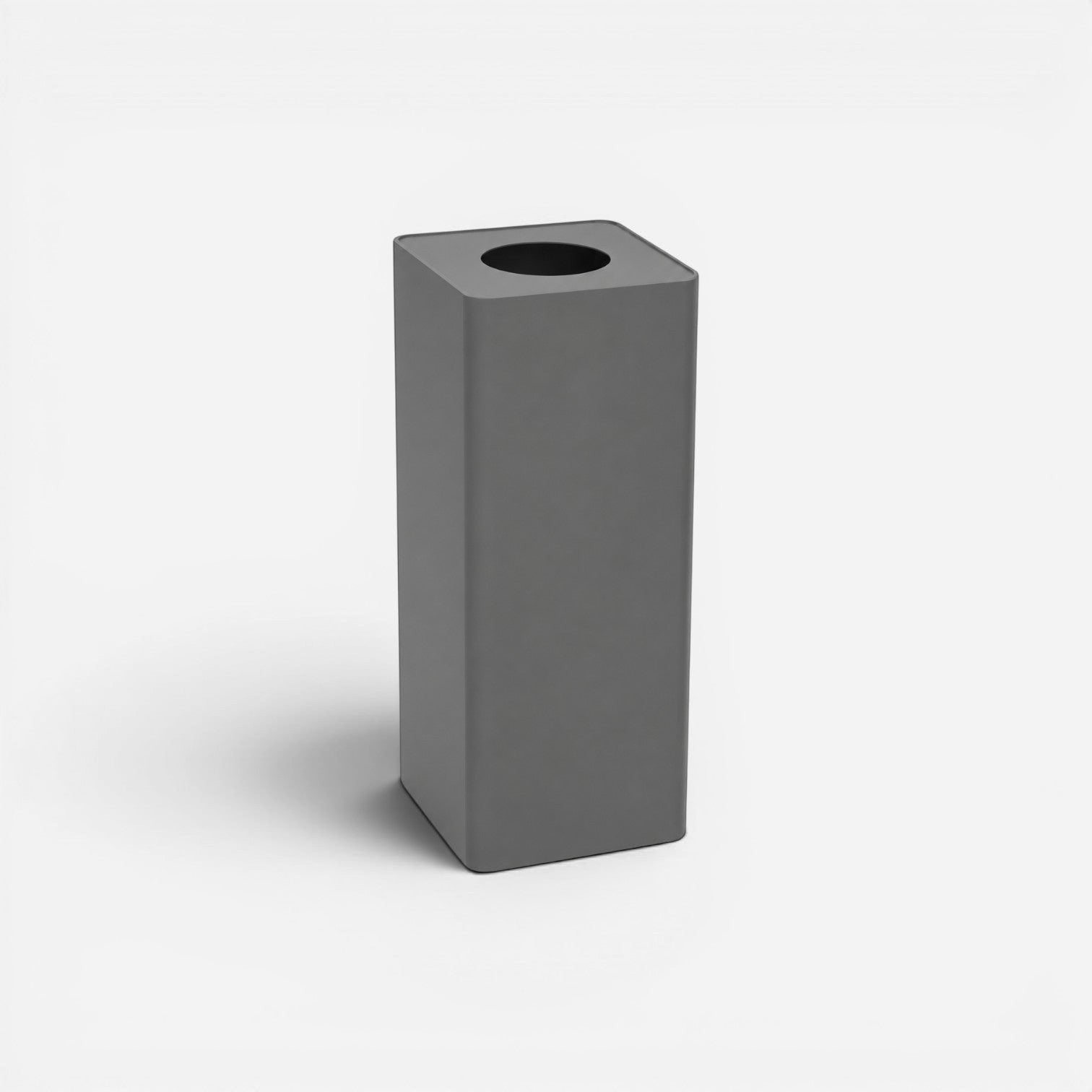 Addo Shop Centolitri 100L grey rectangular recycling bin with a circular top opening for modern waste management.