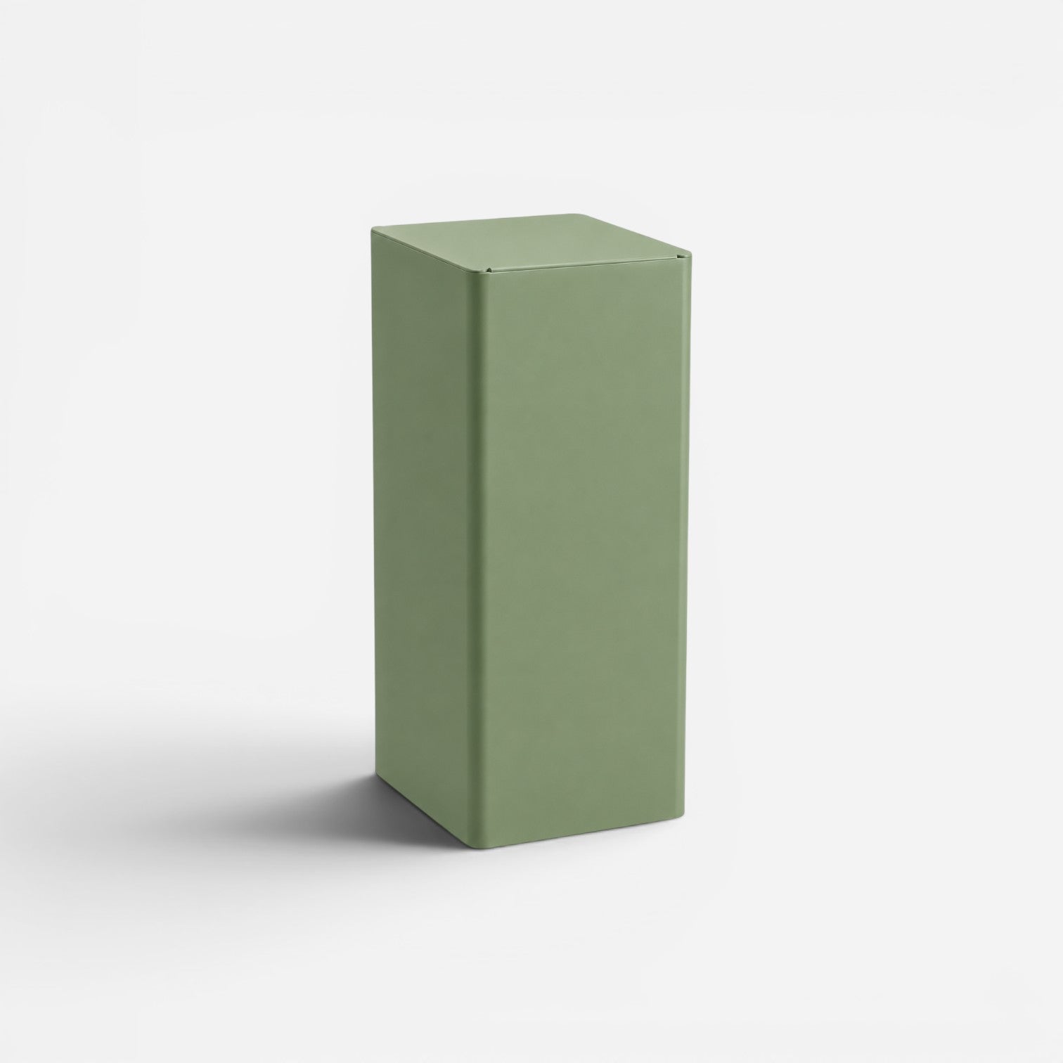 Addo Shop Centolitri 100L waste bin in sage green with a minimalist rectangular design and smooth matte finish.