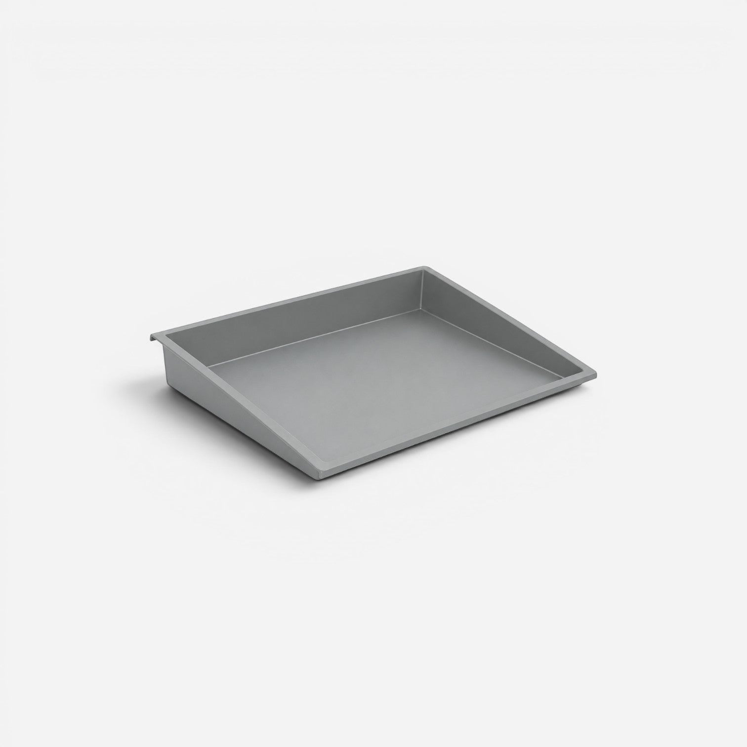 Addo Shop grey plastic Desk-Up portrait letter tray for office document organization on a white background.