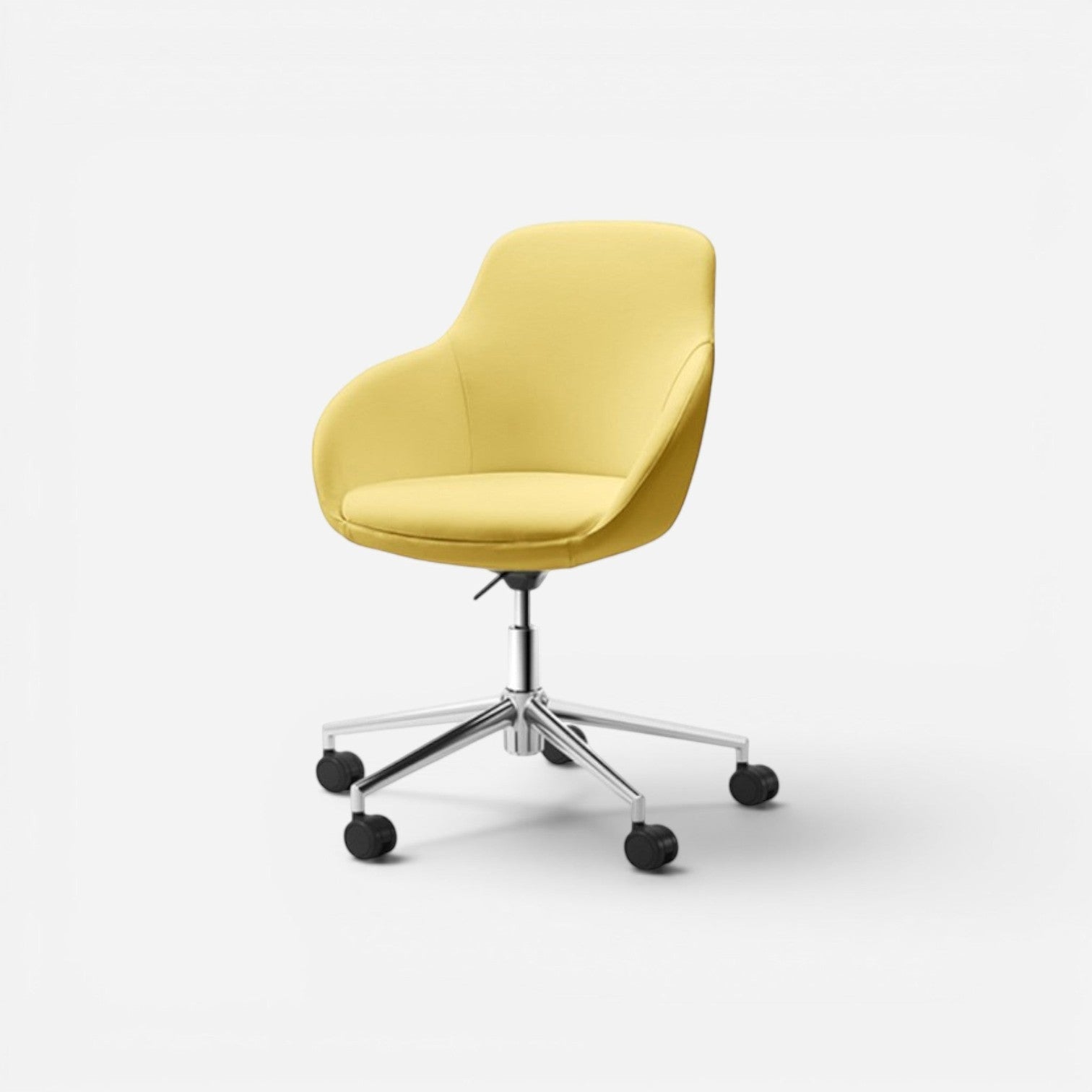 Addo Shop Gio yellow fabric office chair with aluminum base and wheels