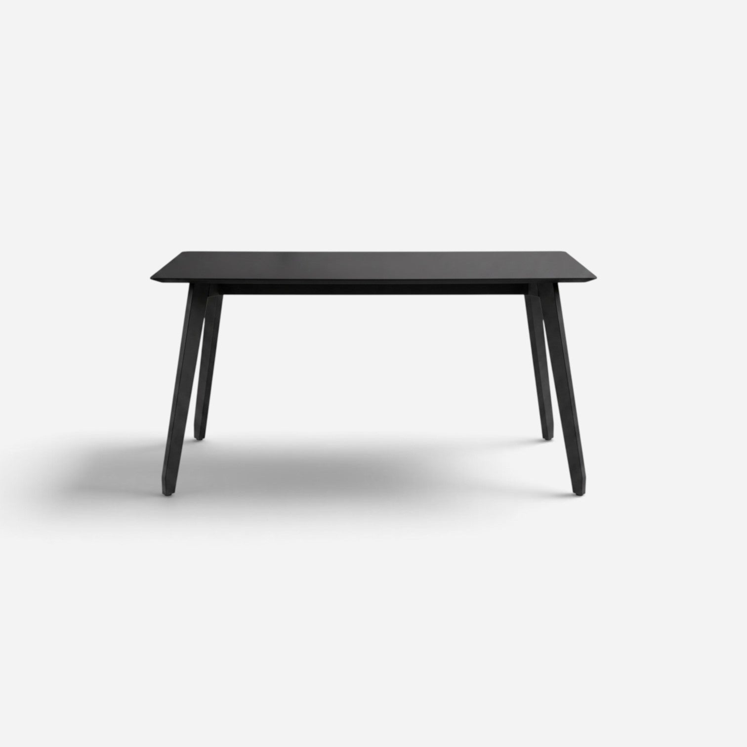 Addo Shop HUB W minimalist black rectangular office desk with tapered legs on a white background