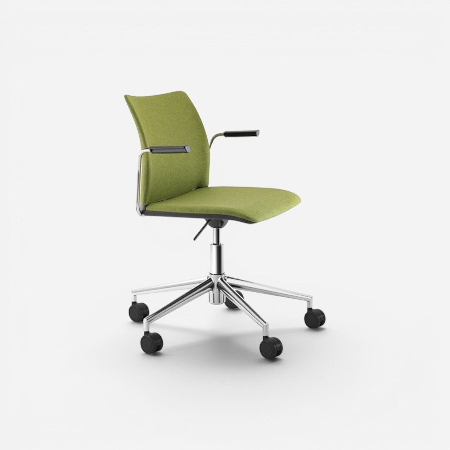 Addo Shop Incontro green upholstered office chair with aluminum base and wheels