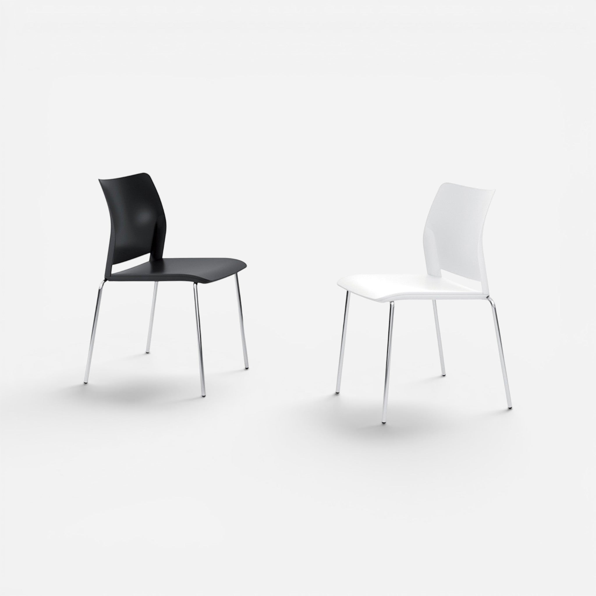 Addo Shop Incontro black and white modern plastic chairs with chrome legs