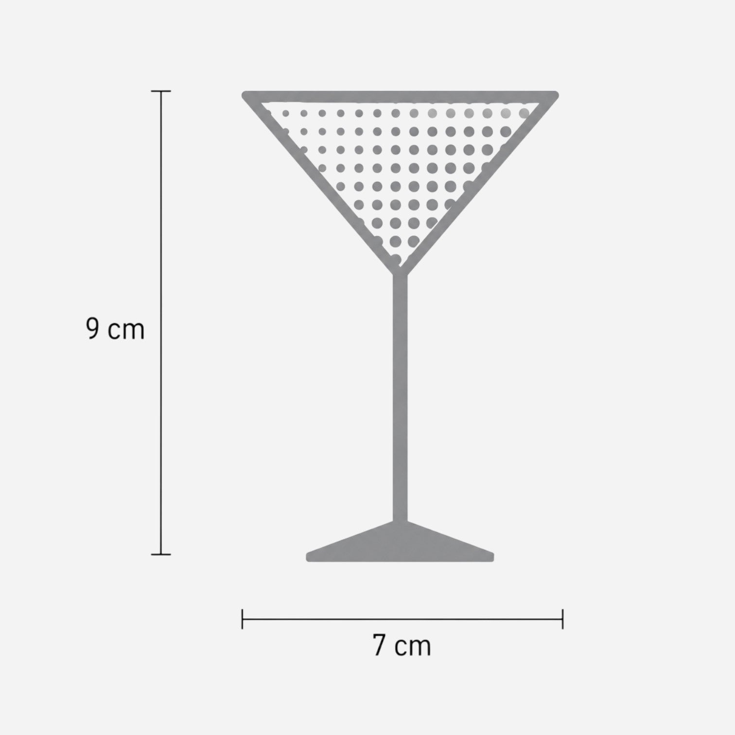 Addo Shop Graphics Label Set featuring a grey martini glass icon with a dotted pattern and 9cm by 7cm dimensions.
