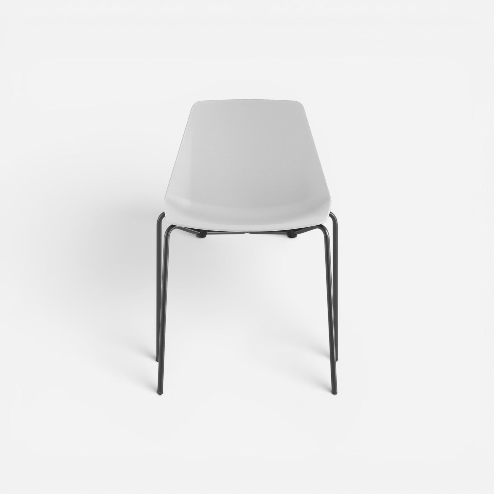 Addo Shop white plastic cafe chair with black metal legs