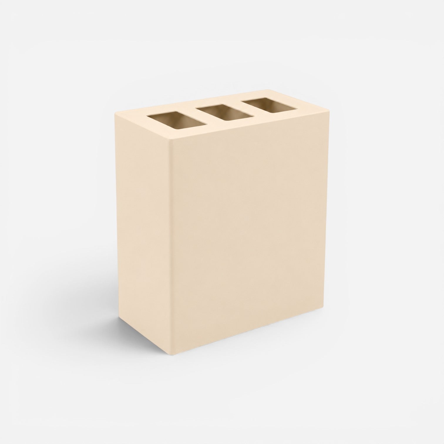 Addo Shop Maximo 150L beige rectangular recycling bin with three top openings for waste sorting.