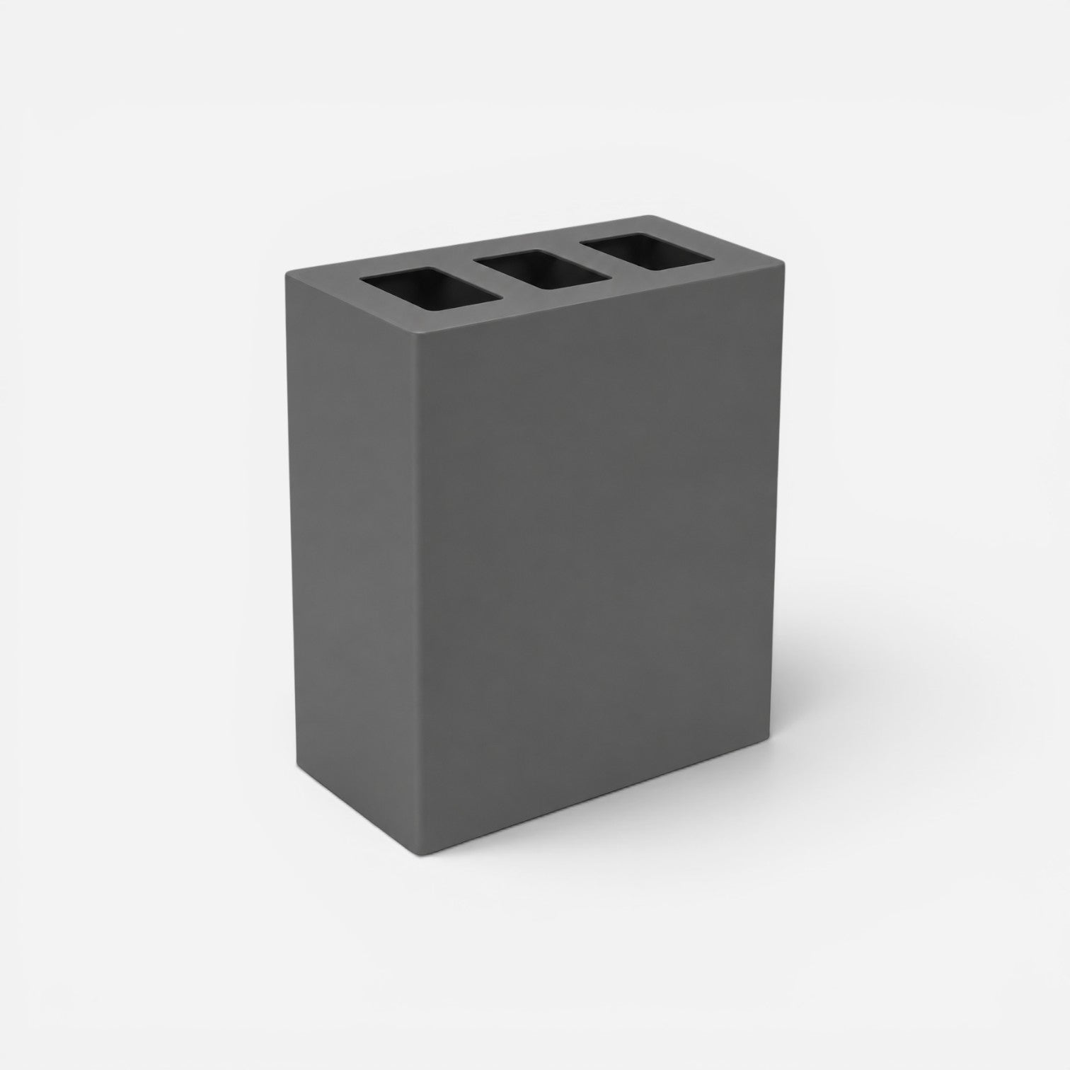 Addo Shop Maximo 150L grey rectangular recycling bin with three top openings for waste sorting.