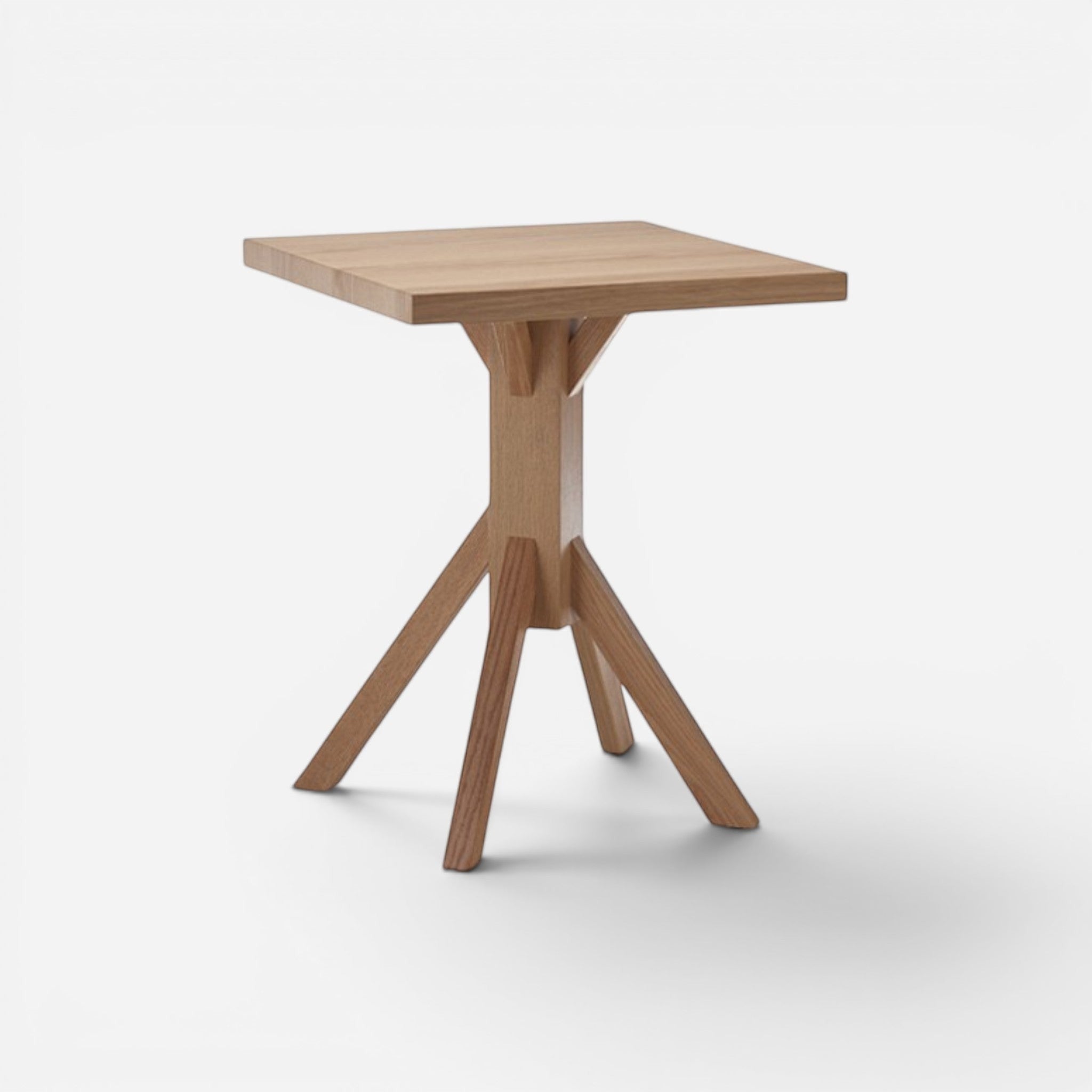 Addo Shop Milasa square natural wood table with angled legs, 70x70x75H cm.