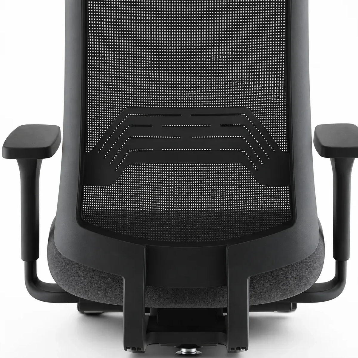 Addo Shop O-Live ergonomic office chair with black mesh backrest, adjustable armrests, and padded seat cushion.