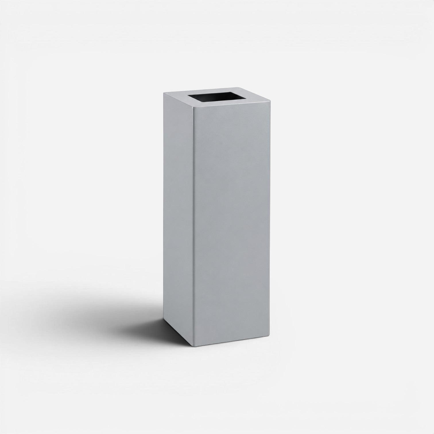 Addo Shop Riciclo 100L tall silver rectangular recycling bin with a minimalist modern design