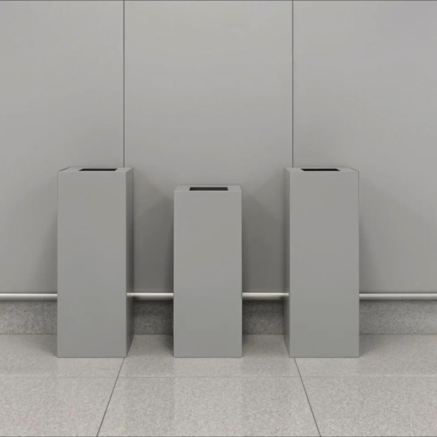 Addo Shop Riciclo 60L grey minimalist recycling bins in a modern office setting