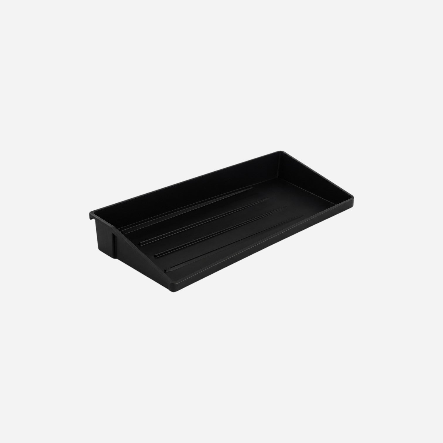 Addo Shop black Desk-Up stackable organizer tray with a low-profile design for office desk storage.
