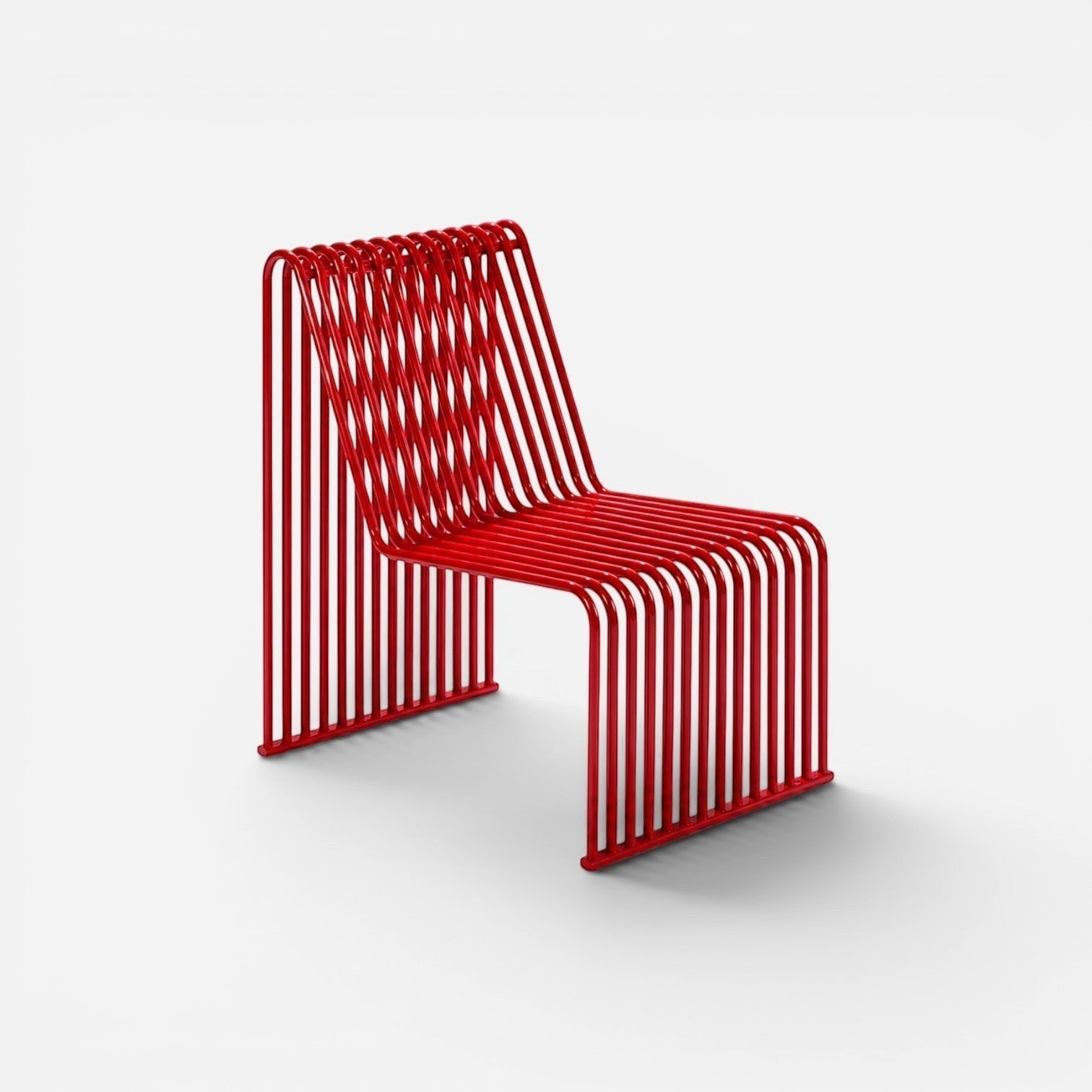 Addo Shop Zeroquindici .015 red metal wire seat module with a minimalist linear design on a white background.