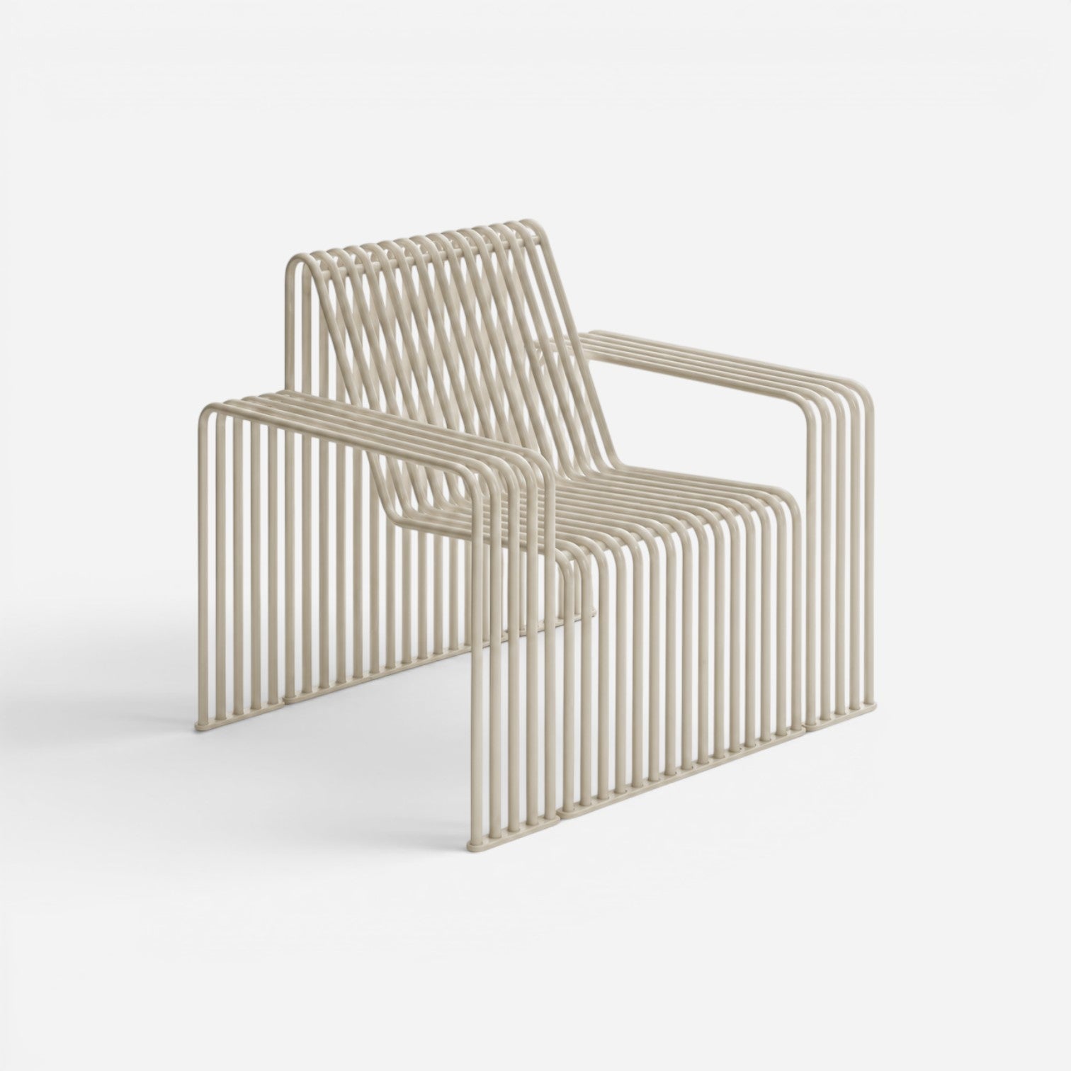 Addo Shop Zeroquindici .015 beige powder-coated steel armrest module for modular outdoor seating arrangements.