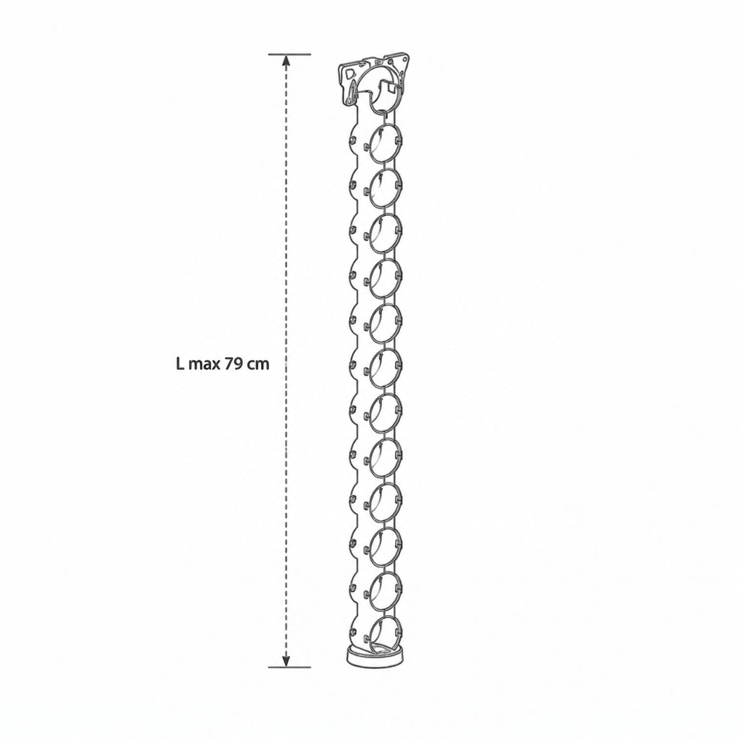 Addo Shop BISS cable holder with 10 circular slots for organizing cables, maximum length 79 cm.