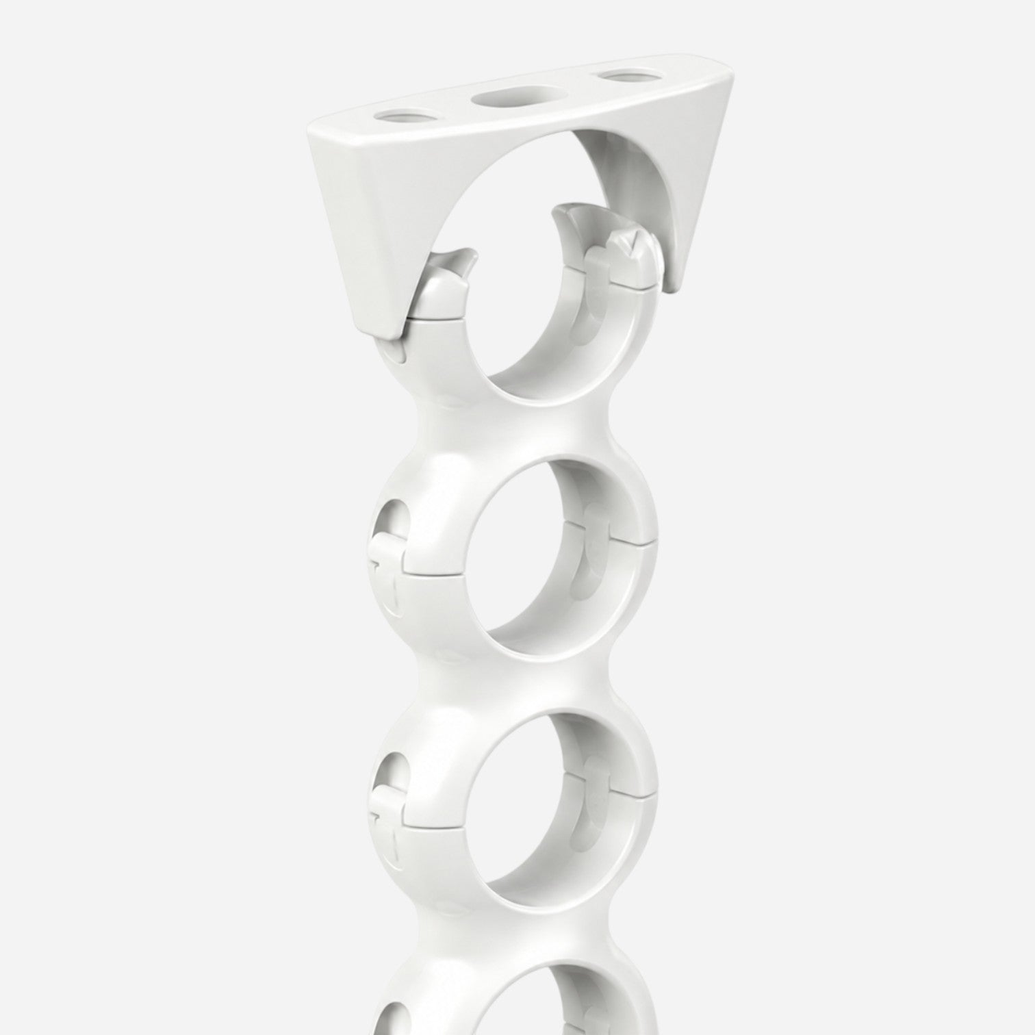 Addo Shop white plastic BISS cable holder with three circular clips and a mounting bracket.