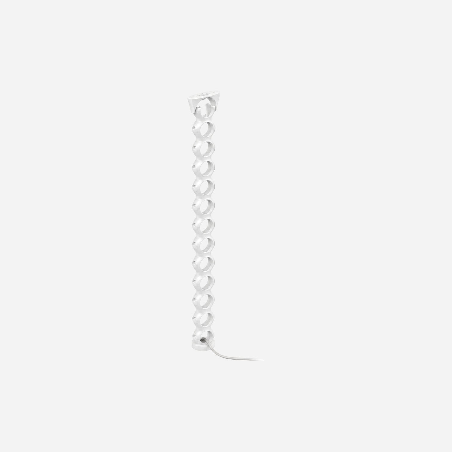Addo Shop white plastic BISS cable holder with 10 circular openings and a cable exiting the bottom.