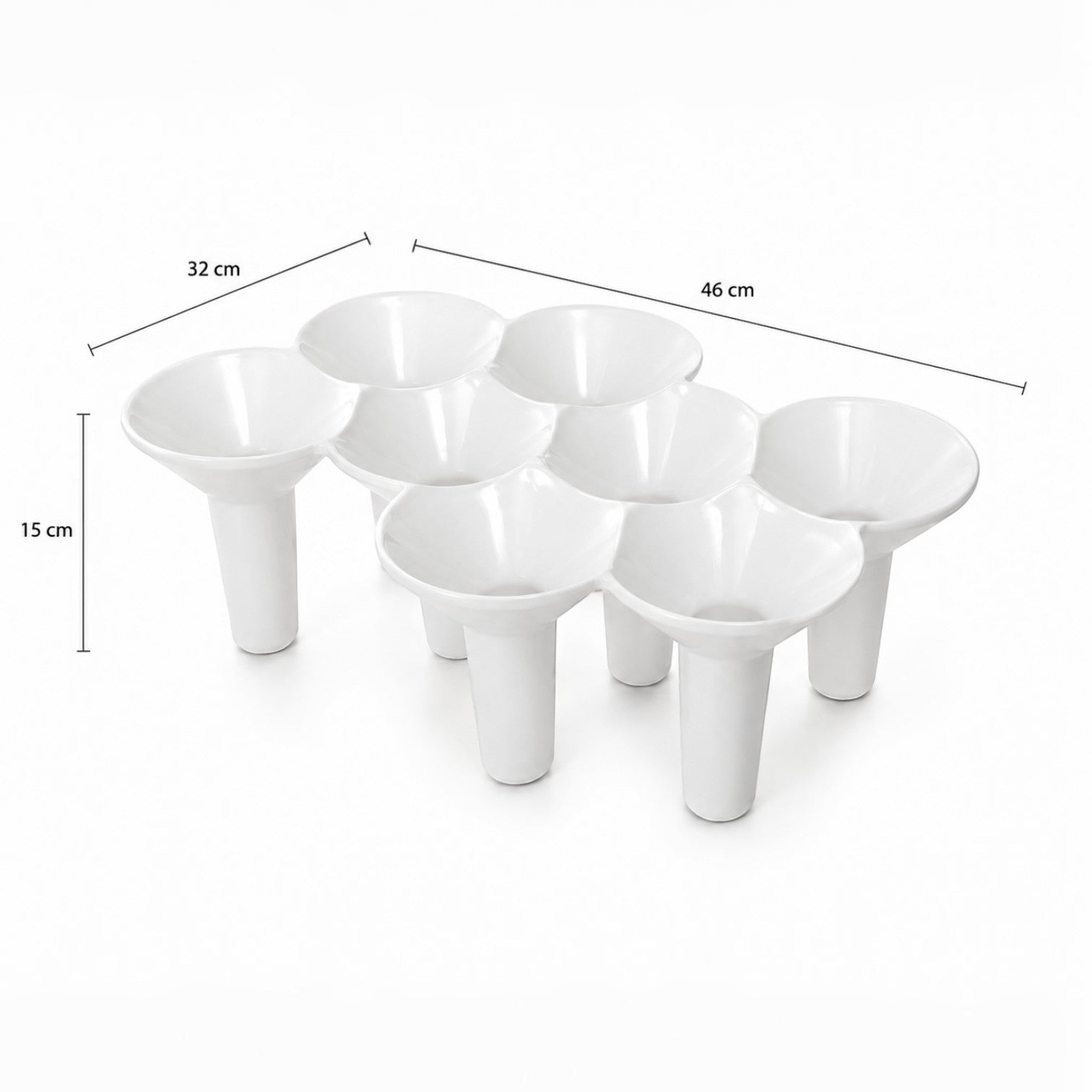 Addo Shop KABO white ceramic umbrella stand with 7 compartments, 46cm x 32cm x 15cm