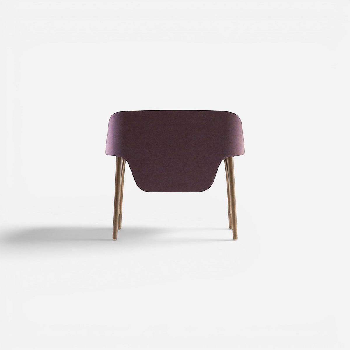 Addo Shop Lunedi upholstered chair in deep purple with four wooden legs, modern design.