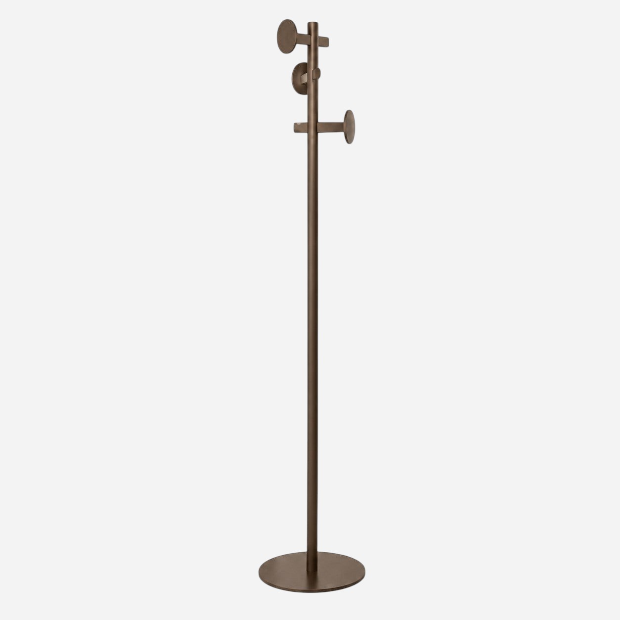 Addo Shop Luthea Coat Stand in classic bronze metal with a round base and multiple hooks.