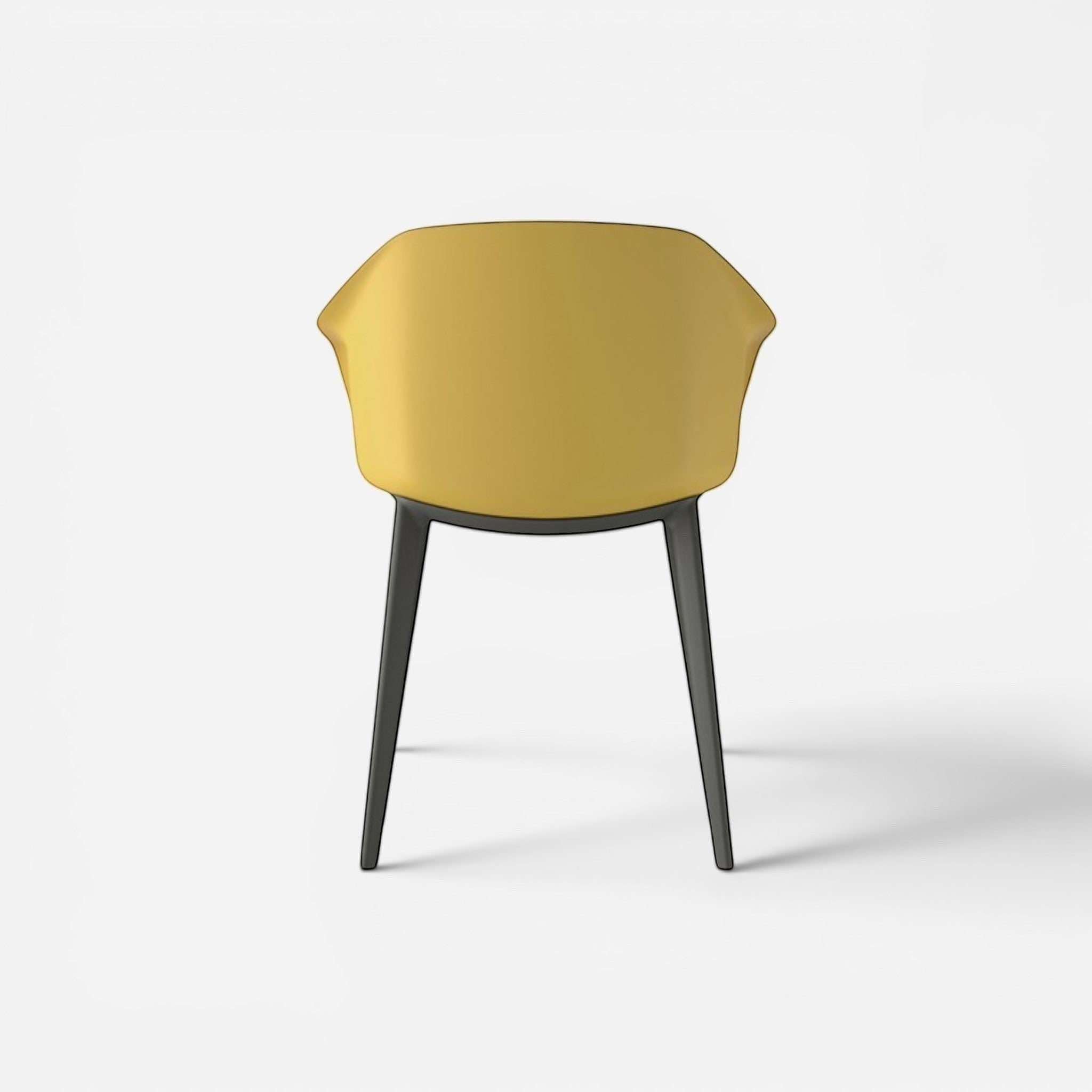 Addo Shop Payal yellow plastic cafeteria chair with black plastic legs