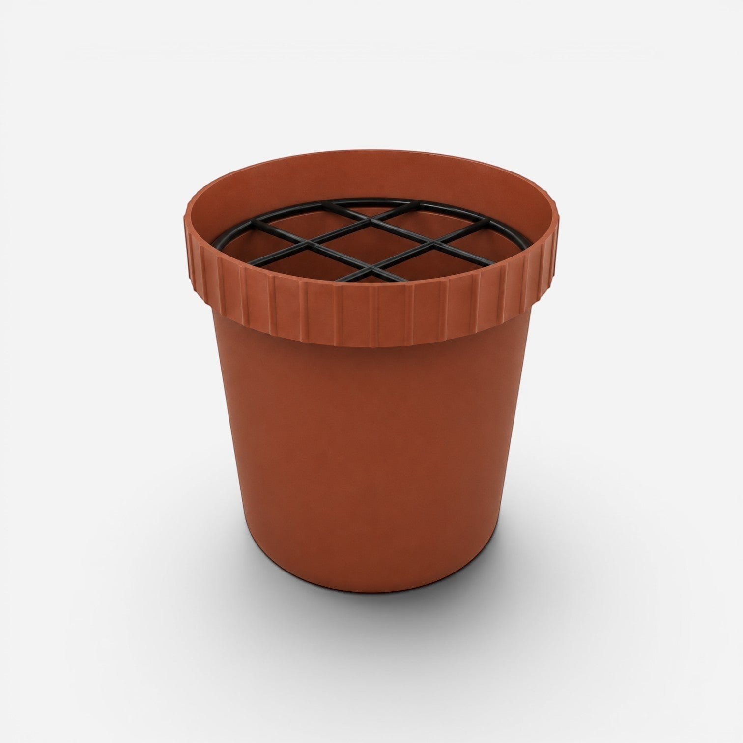 Addo Shop Raffles System brown plastic umbrella stand with black grid insert