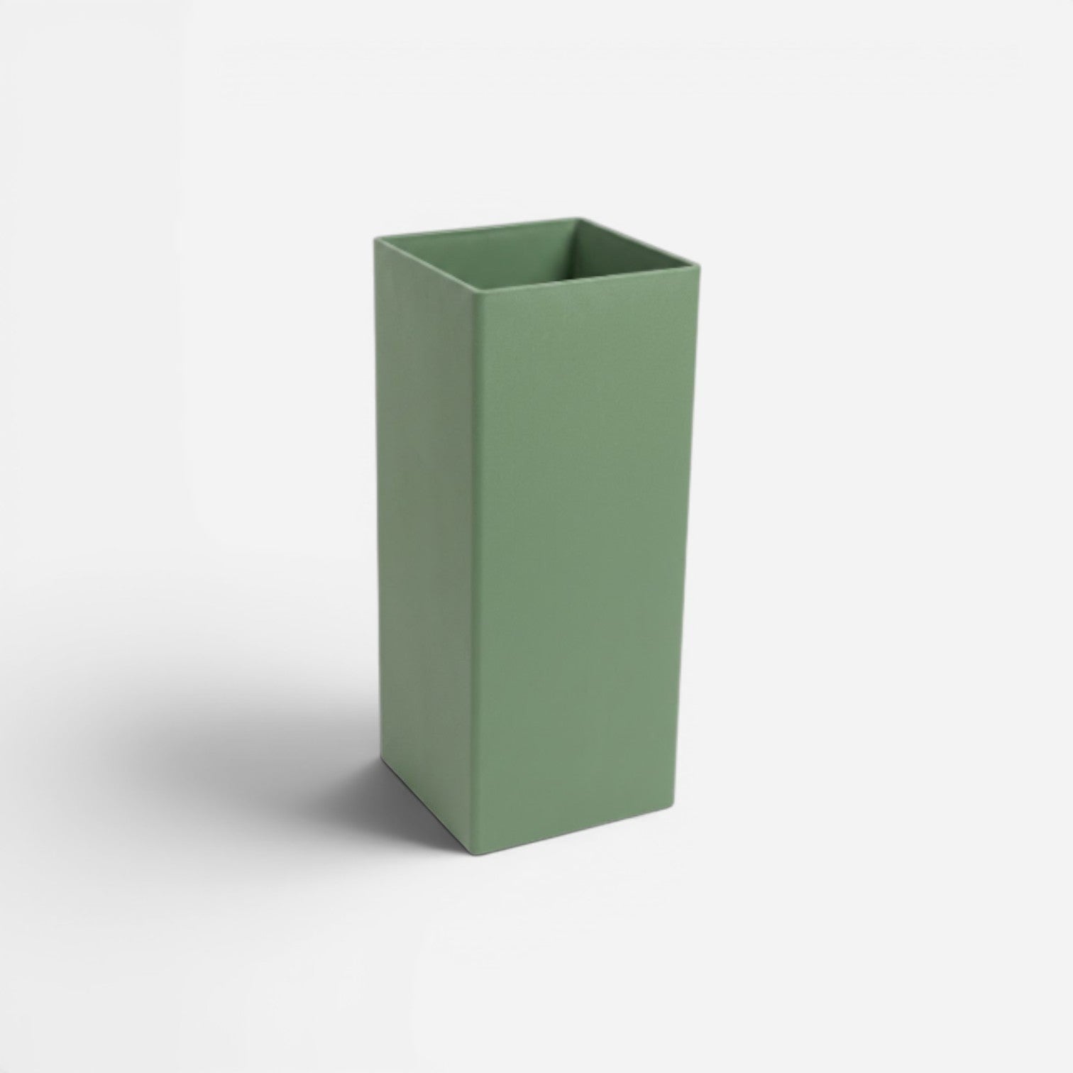 Addo Shop Design Collection 20L waste bin in sage green, square shape, modern minimalist design.
