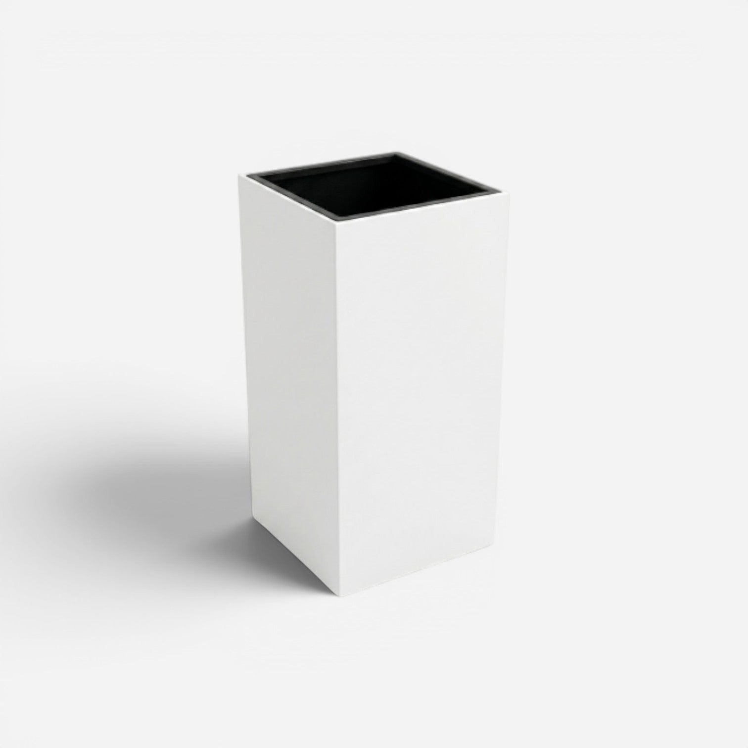 Addo Shop white 20L rectangular waste bin with black rim, modern design.