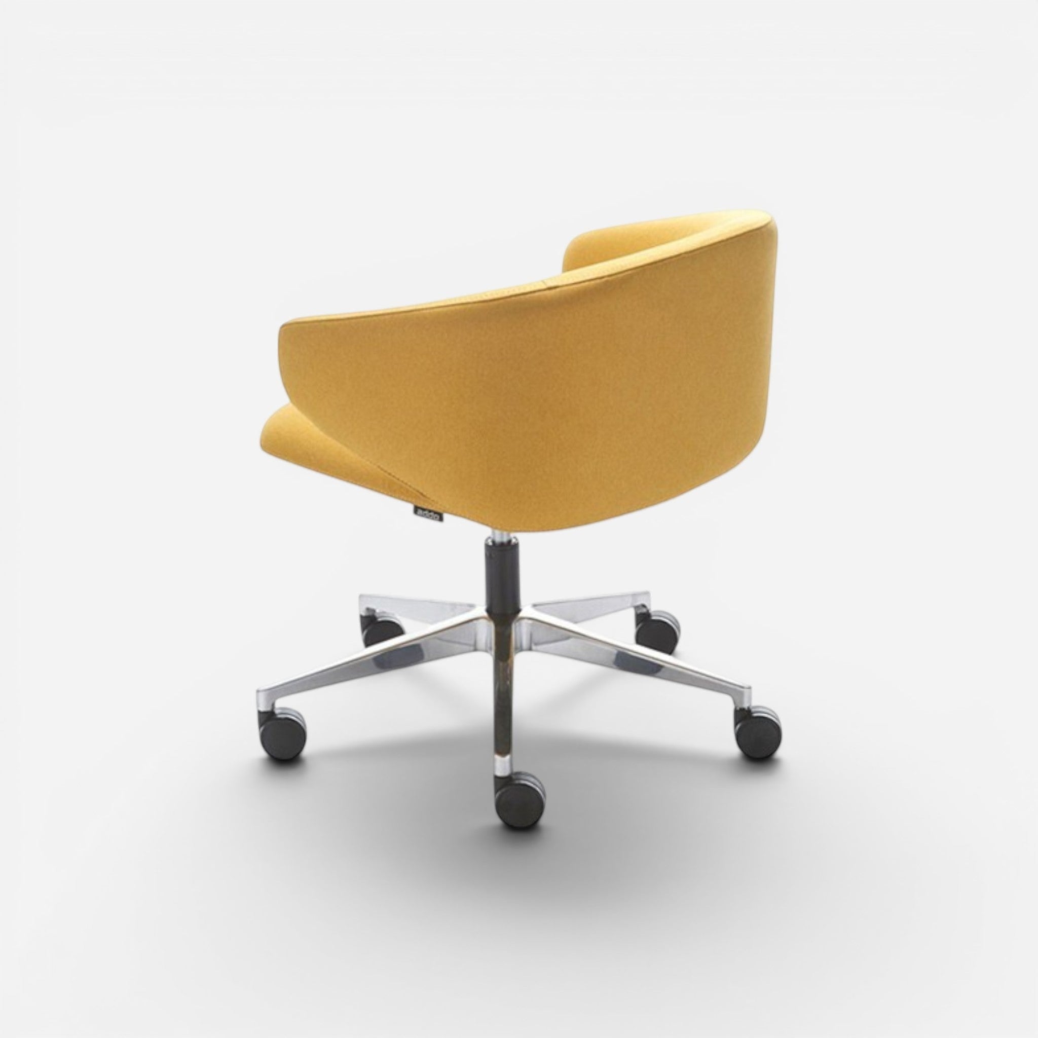 Addo Shop Wing Low yellow fabric office chair with aluminum base and wheels