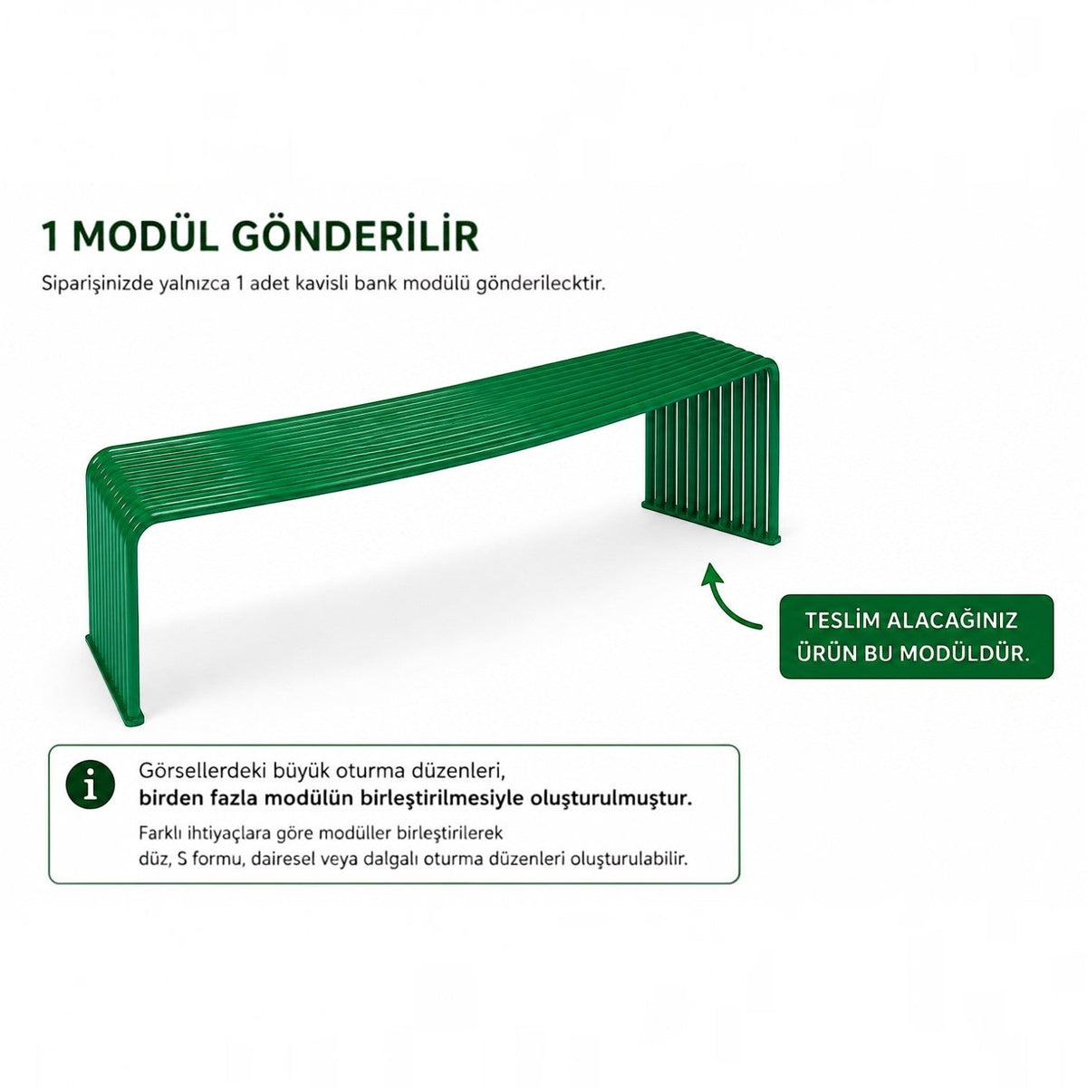 DIEMMEBI Zeroquindici .015 içbükey dışbükey bank, yeşil tek modül, sipariş başına bir modül teslim edilir notu